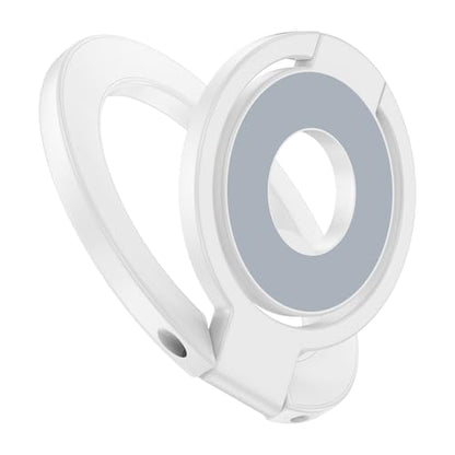 Dual-Sided Magnetic Phone Grip MagSafe Phone Ring Holder Kickstand Loop - color: white