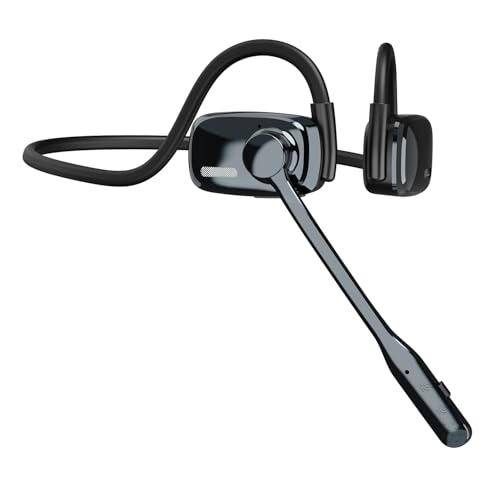 Open Ear Bluetooth Wireless Headphones with Noise Cancelling Mic, Gunmetal - color: Gunmetal