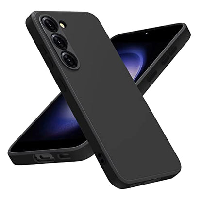 Vanjua Case for Samsung Galaxy S23 (Only), Stylish Liquid Silicone Slim Full-Body Protective Cover Compatible with Samsung Galaxy S23 5G 6.1 Inch Phone Case (Black) - color: Black