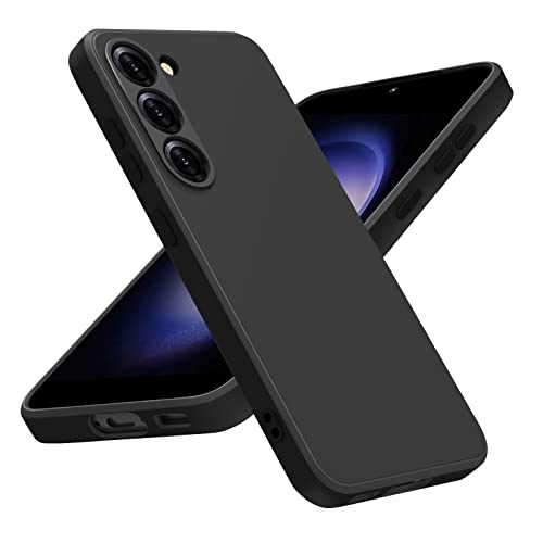 Vanjua Case for Samsung Galaxy S23 (Only), Stylish Liquid Silicone Slim Full-Body Protective Cover Compatible with Samsung Galaxy S23 5G 6.1 Inch Phone Case (Black) - color: Black