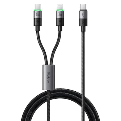 mcdodo 2-in-1 USB C and Lightning Cable, USB-C to C & Lightning 100W Fast Charging Cable Compatible for iPhone 16 15 14 13 12 11 Galaxy iPad MacBook and more-5FT