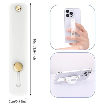 WLLHYF 2Pcs Phone Loop Holder, Silicone Phone Grip Strap Stand Universal Portable Finger Kickstand for Most Smartphones (2pcs-White) - color: White