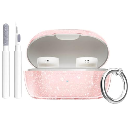Aircawin for Bose New QuietComfort Earbuds Case Clear Glitter 2024 - color: Clear Pink Glitter