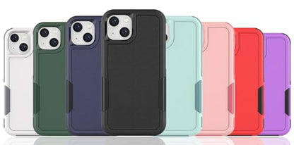 MDCN Heavy Duty Phone Case: Dual Layer Protective, Shockproof, Rugged Bumper Tough with Screen Protector - 16FT Military Grade Drop Tested for iPhone 14 / iPhone 13, Black - color: Black (PC) + Black (TPU)