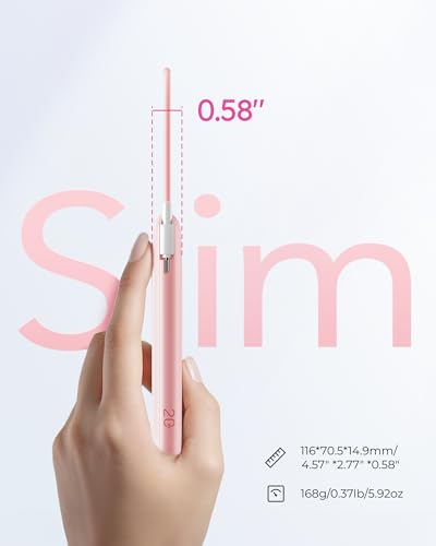 VIYISI 0.58” Slim Portable Charger Small 10000mAh with Built-in USB C Cable - color: Pink