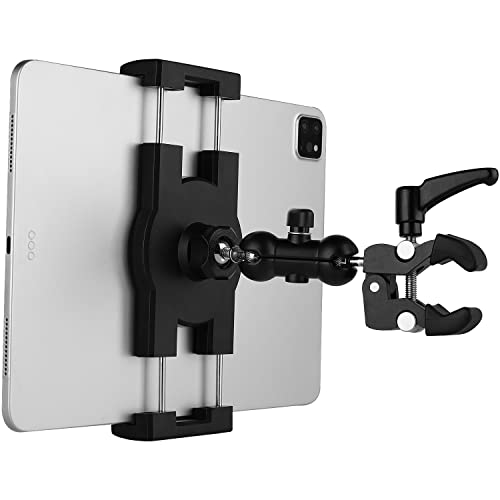 Mippko Tablet Holder for Treadmill/Spin Bike/Stroller/Wheelchair/Golf Cart/Poles/Music Stand/Stationary Bike,360°Adjustable iPad Mount,Compatible with 7~12.9" iPad/Nexus/Fire HD/e-Book/LG G/Switch - style: Tablet Holder