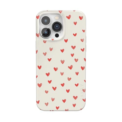 Casely iPhone 14 Pro Case | Love Letters | Doodle Hearts | Compatible with MagSafe | Classic Ultra Slim Design - color: Love Letters | Doodle Hearts, size: iPhone 14 Pro