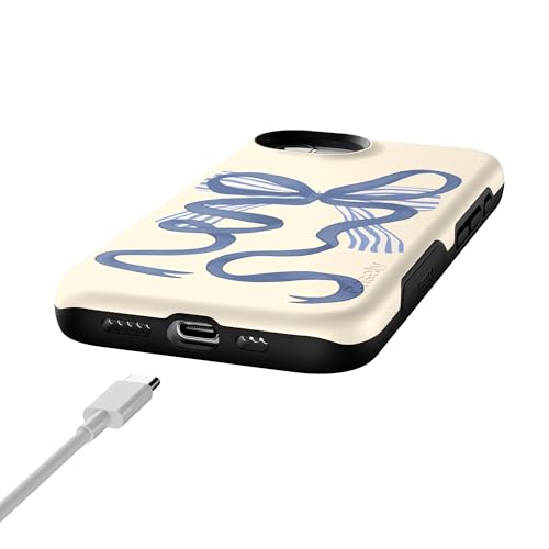 Casely iPhone 16e Case | Heartstrings | Blue Bow | Bold Protective Design | Compatible with MagSafe - color: Heartstrings | Blue Bow