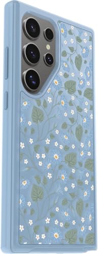 OtterBox Samsung Galaxy S24 Ultra (Only) - Symmetry Series Clear Case - Dawn Floral (Blue) - Ultra-Sleek - Wireless Charging Compatible - Raised Edges Protect Camera & Screen - Non-Retail Packaging - color: Dawn Floral (Blue)