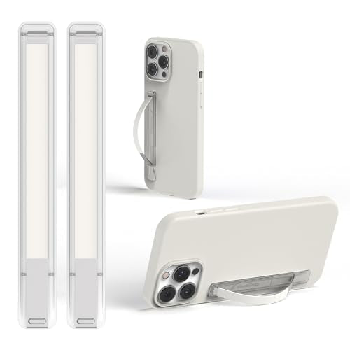 SleekStrip SleekGrip-Essential Ultra Thin Phone Grip Stand,Slim Metal Finger Loop Ring Hand Holder Strap Cell Phone Grips for iPhone 16 Pro Max,17 Air,Android,Case Back - Pure White 2PK - color: 2PK [ Pure White ]