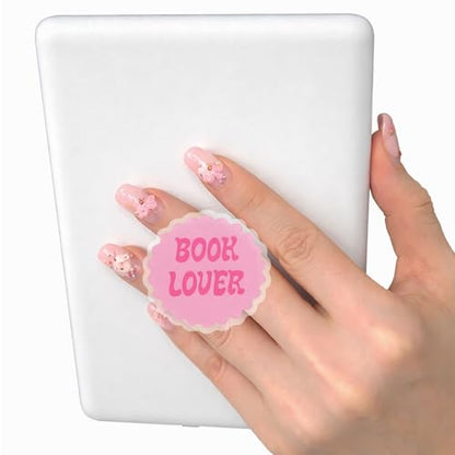 Book Lover Kindle Grip, for Kindle E-Readers and Smartphones, Foldable and Rotating Kindle Charm, A Gift for Book Lover - color: BOOK LOVER
