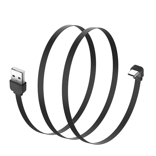 Right-Angle USB-C to USB-A Flat Cable,PD 65W USB-C Cable for Fast Charging Flat 90-Degree Type-C to A Short CableCompatible with Phone 15/16,Galaxy S21/S22/S23,Power Bank,etc.-0.5M/1.6Ft