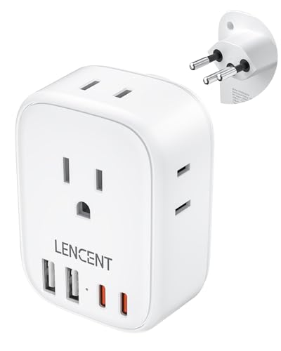 LENCENT Switzerland Travel Plug Adapter, Swiss Power Adaptor with 4 Outlets - style: Type J-17.5W-Switzerland