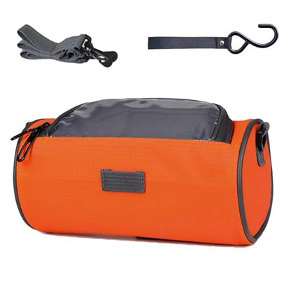 Bike Handlebar Bag Waterproof Bicycle Front Pouch with Sensitive Touch Screen Phone Holder, 3L Capacity Cycling Storage Case with Unique S-Hook for Extra Cargo, Fits Road, Mountain, Electric Bikes