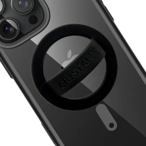 Grips by CRYSTALFY Magnetic Silicone Ring Grip Phone Holder, Rotating Finger Loop Ring Grip Holder, Soft and Portable, Strong Magnetic Attraction, Compatible with Magsafe Phone Case (Black) - color: Black