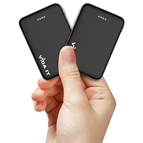 Vida IT 2-Pack Ultra Compact Power Bank Battery Pack for Heated Vest Jacket Coat Scarf Socks, 5000mAh USB Power Pack Portable Charger for iPhone Samsung Android Phone, Lightweight and Small 2A 5V DC - color: [2-Pack] Power Bank