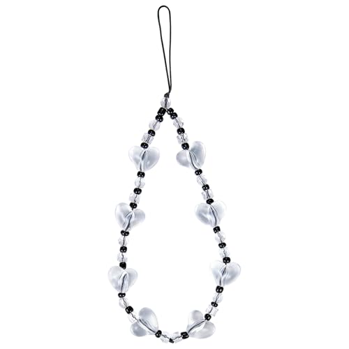 BEEFLYING Beaded Phone Charm Wrist Strap for Case - color: Transparent