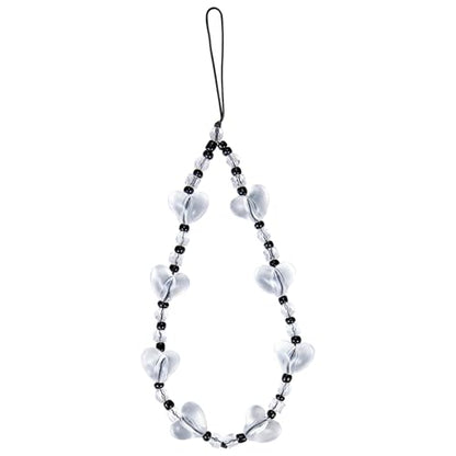 BEEFLYING Beaded Phone Charm Wrist Strap for Case - color: Transparent