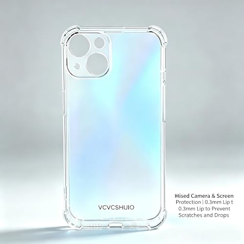 VCVCSHUIO Clear TPU Soft Case for iPhone 13, Crystal Clear, High Transparency, 6.1 Inch