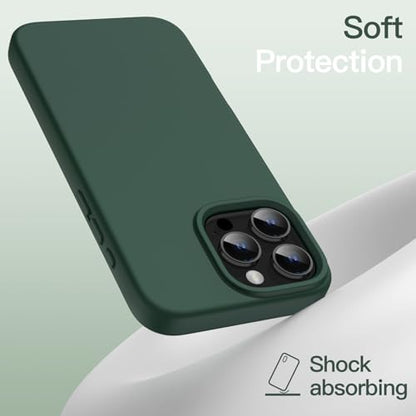 JETech Silicone Case for iPhone 16 Pro, Midnight Green | Silky Soft Touch, Shockproof Protection, Scratch Resistant, Microfiber Lining - color: Midnight Green, size: iPhone 16 Pro
