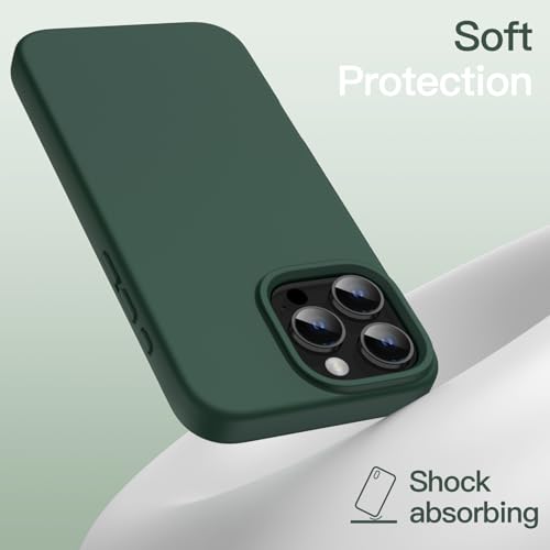 JETech Silicone Case for iPhone 16 Pro Max, Midnight Green | Silky Soft Touch, Shockproof Protection, Scratch Resistant, Microfiber Lining - color: Midnight Green, size: iPhone 16 Pro Max