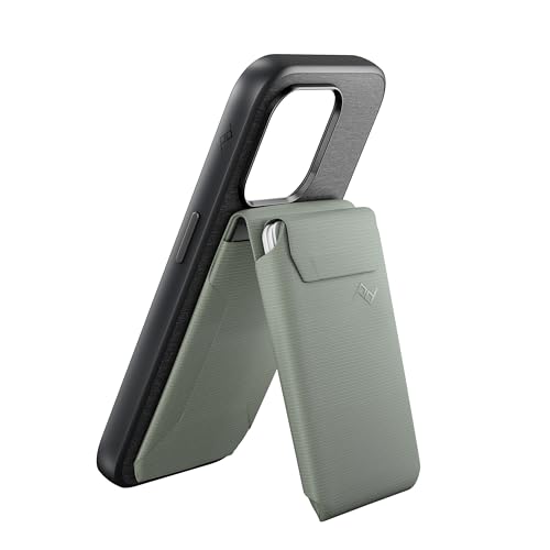 Peak Design Mobile Stand Wallet, Sage, Slim Profile, On-Demand Stand, Weatherproof Nylon Fabric, Connects to Mobile Cases, MagSafe Compatible, for iPhone, Samsung and Google Phones