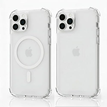 Compatible with Pack of 2 Case iPhone 15 PRO Case Clear MagSafe + Clear, 2.5mm Shockproof Military Grade Drop Protection, Hard Transparent Anti Yellowing Back - color: Clear MagSafe + Clear, size: IPHONE 15 PRO