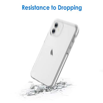 JETech Case for iPhone 12 mini, Anti-Yellowing, Clear | Shockproof Protection, Scratch Resistant Hard PC Back, Durable Transparent TPU Bumper - color: Clear