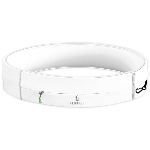 FlipBelt Zipper Running Belt, Waist Pack for Fitness and Running, US Company - color: White, size: X-Small