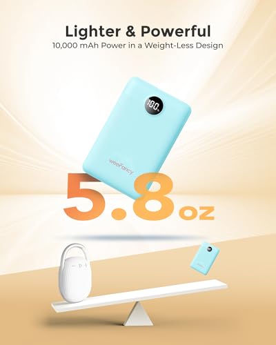 Small Portable Charger 10000mAh 20W Fast Charging Mini Power Bank, Blue - color: Blue