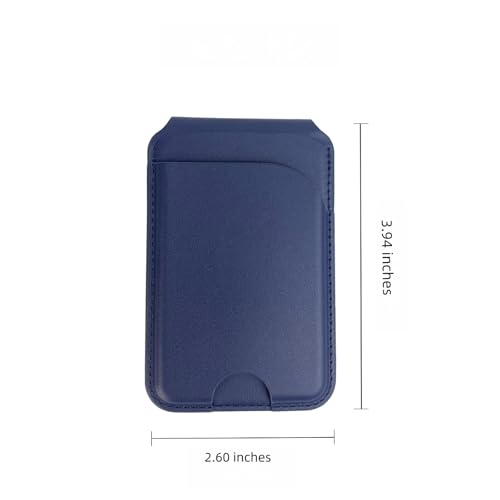 Magnetic Wallet for Mag-Safe with Adjustable Stand, 5 Card Holder, RFID Blocking,Upgraded Leather Card Holder Wallets Compatible with iPhone 17 16 15 14 13 12 Series - color: Deep Blue folding support