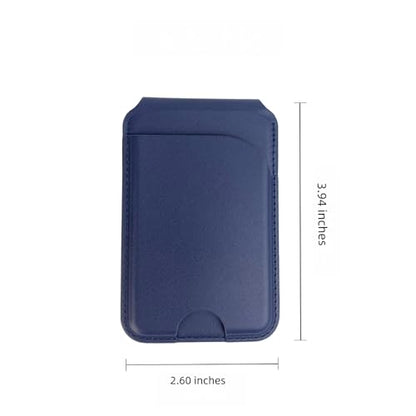 Magnetic Wallet for Mag-Safe with Adjustable Stand, 5 Card Holder, RFID Blocking,Upgraded Leather Card Holder Wallets Compatible with iPhone 17 16 15 14 13 12 Series - color: Deep Blue folding support