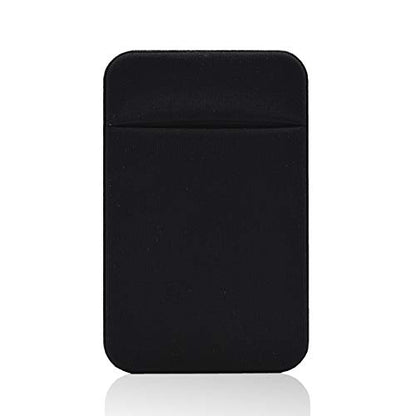 Neoprene Cell Phone Card Holder 6 Cards Adhesive Mini Secure Wallet ID Credit Card Pocket Purse Stick on Smartphone for iPhone 15 Pro Max/14/13/XS,Samsung S24Ultra/S20FE/A14/A75 (Black) - color: Black