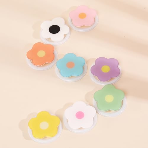 Magnetic Phone Grip Collapsible Cute Floral Series Hold Phone Grip Stand Include Adapter Ring for Smartphone Tablet Cell Phone Accessory Compatible with Magsafe Phone (Pink) - color: Pink