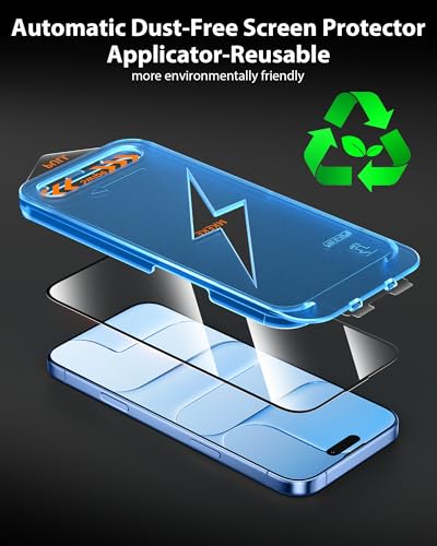 Mkeke for iPhone Air Privacy Screen Protector 3 Pack 25° Anti Spy 9H+ Tempered Glass Military-Grade Drop Protection Easy Installation Shockproof Full Edge Coverage 6.5 inch - size: 6.5 Inch