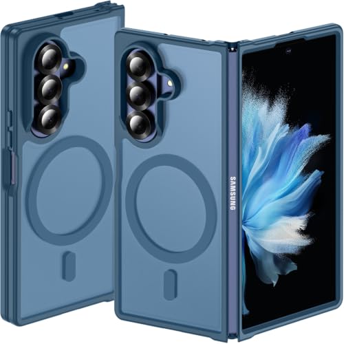 Hensinple for Samsung Galaxy Z Fold 8 Ultra Case,Z Fold8 Ultra| Z Fold 7 Case [Compatible with MagSafe] Translucent Matte Military Grade Protection Shockproof Rugged Magnetic Phone Cover(Blue) - color: Z Fold 8 Ultra-Blue, size: Galaxy Z Fold 8 Ultra| Z F