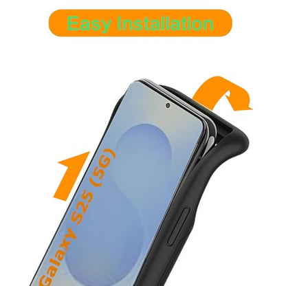 Battery Case for Galaxy S25,10000mAh Portable Protective Smart Wireless Charging Case Support Carplay Compatible with Galaxy S25 (6.2 inch) Rechargeable Extended Battery Charger Case(Black) - size: Galaxy S25