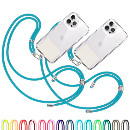TBOC 2X Cell Phone Lanyard [Turquoise] - Comfortable Universal Smartphone Lanyard - Easy to Use Neck Phone Holder [White Ice Patch] - Adjustable Length Phone Strap Crossbody - Fits All Mobile Phones - color: Turquoise