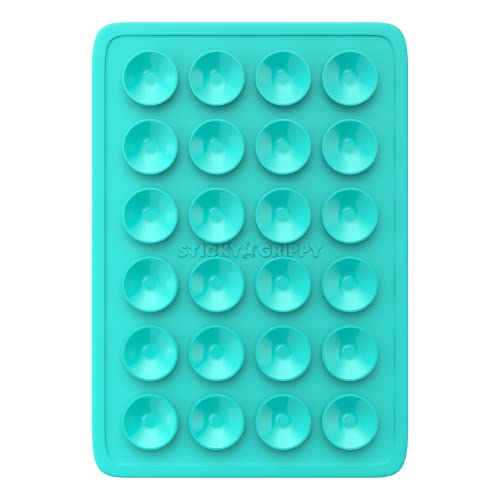 StickyGrippy Suction Phone Case Mount, Sillicon Adhesive Phone Accessory for iPhone and Android, Hands-Free Fidget Toy Mirror Shower Phone Holder, Tiktok Videos and Selfies (Blue) - color: Blue