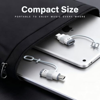 NICE BUDDY Type-C to Lightning Audio Adapter for iPhone 15-17, White