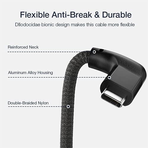 Right Angle USB C Extension Cable 0.6FT, USB-C 3.2 Male to Female Cable - color: BLACK, size: 0.6FT