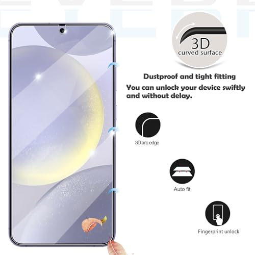 Galaxy S24 Plus Screen Protector + Camera Lens Protector, [2 +2 Pack] [Ultrasonic Fingerprint Unlock] Full Coverage Tempered Glass Screen Protector For Samsung Galaxy S24 Plus - size: Galaxy S24 Plus