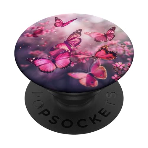 Pink Butterflies PopSockets Standard PopGrip - style: Standard