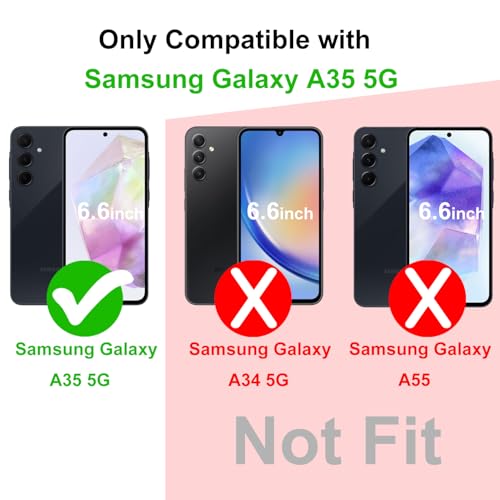 TENOC Phone Case for Samsung Galaxy A35 5G, Black Case Anti-Fingerprint Protective Bumper Matte Cover - color: Black Matte, size: A35