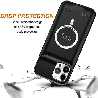 Battery Case for iPhone 14 Pro, 10000mAh High Capacity Rechargeable Portable Protective Extended Charger Case Wireless Charging Compatible with iPhone 14 Pro (6.1 inch) Charging Case & Carplay (Black) - size: iPhone 14 Pro (6.1 inch)