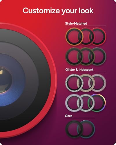 ZAGG iPhone Camera Lens Protector for iPhone Air - Red, Camera Ring, Maximum Impact & Scratch Protection, Anti-Reflective Technology, Smudge-Resistant, Precise Fit, Glass Elite - color: Red