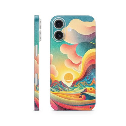 Glossy Glitter Phone Skin Compatible with Apple iPhone 17 - Surreal Sunset - Premium 3M Vinyl Protective Wrap Decal Cover - Easy to Apply | Crafted in The USA by MightySkins - color: Surreal Sunset, size: iPhone 17 (Full Wrap), style: Glossy Glitter Finis
