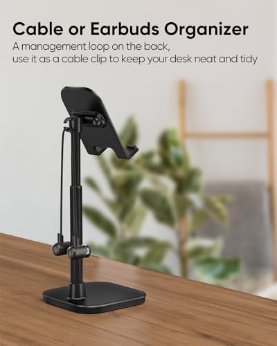 Cell Phone Stand, Phone Holder for Desk, Office Desktop iPhone Stand - color: Black