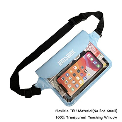 Waterproof Waist Pouch Dry Belt Bag Fanny Pack Keep Your Key Fob Wallet Kindle Phone Dry Perfect For Swim Surf Snorkel(Blue) - color: Blue
