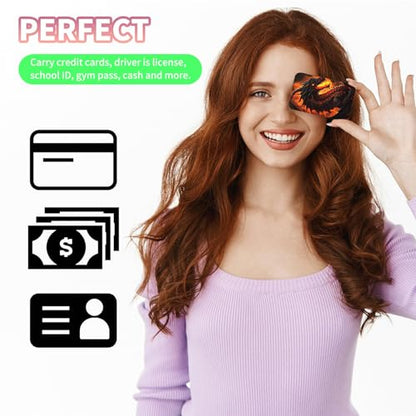 Phone Credit Card Holder Stick on, Phone Case Wallet, Cell Phone Pocket Self Adhesive Stretchy Lycra Stick on Wallet ID Credit Card Case Pouch Sleeve for All Smartphones, Flame Dragon - color: 323